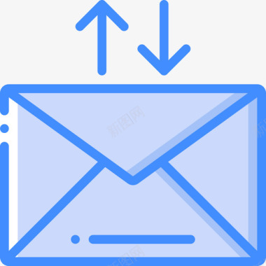 移动流量电子邮件移动接口4蓝色图标图标