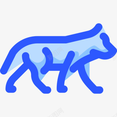 狼野生动物8蓝色图标图标