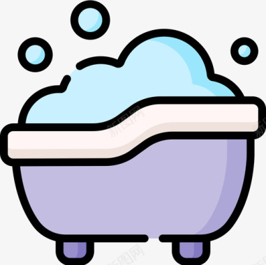 洗澡婴儿淋浴19线性颜色图标图标