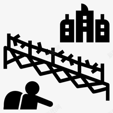 篱笆篱笆铁丝网移民图标图标