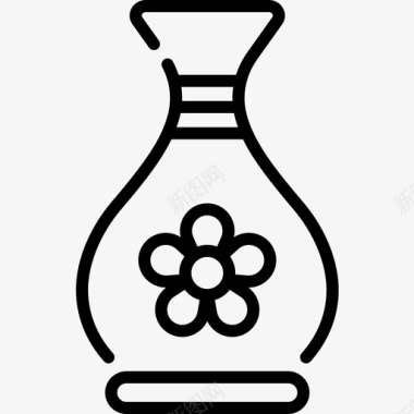 花瓶手工艺品9线状图标图标