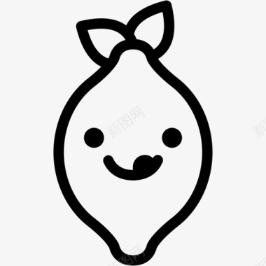 西柚柠檬顽皮表情情绪图标图标