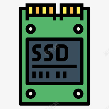 SSD驱动器Ssd驱动器计算机设备4线性颜色图标图标