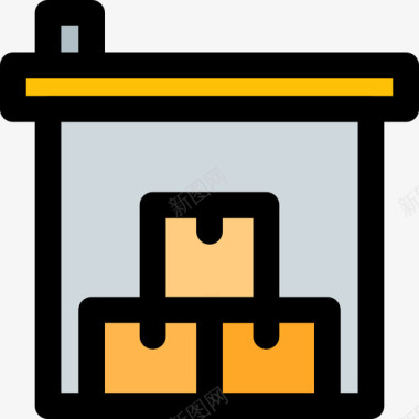矢量仓库图标仓库仓库6线颜色图标图标