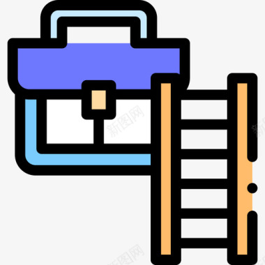 9S公文包职业发展9线性颜色图标图标