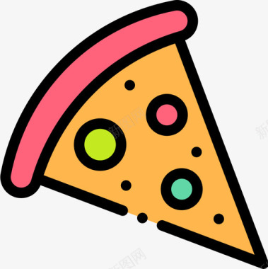 披萨美食19原色图标图标