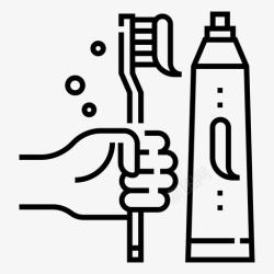 兴旺发达刷牙牙齿健康卫生图标高清图片