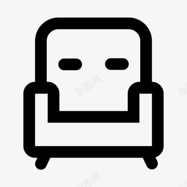 单人沙发长凳椅子图标图标