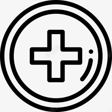 购物中心急救箱25号购物中心直线型图标图标