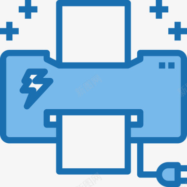 透明电蒸锅打印机电3蓝色图标图标