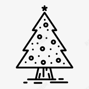 圣诞树灯装饰品图标图标
