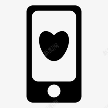 爱心短信手机通知图标图标