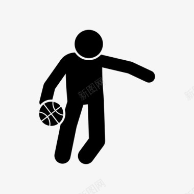 篮球运球男子图标图标