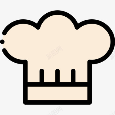 厨师帽美食19线性颜色图标图标