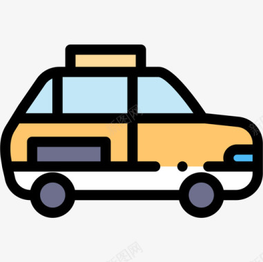 公共环境设计汽车公共交通20线性颜色图标图标