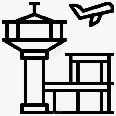 机场空中交通建筑物图标图标