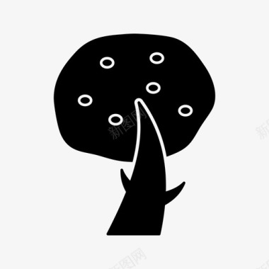 蘑菇树雕文图标图标