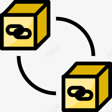 互联网区块链区块区块链26线性颜色图标图标