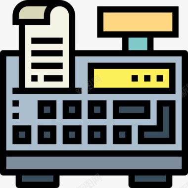 零售机收银机零售价35线性颜色图标图标