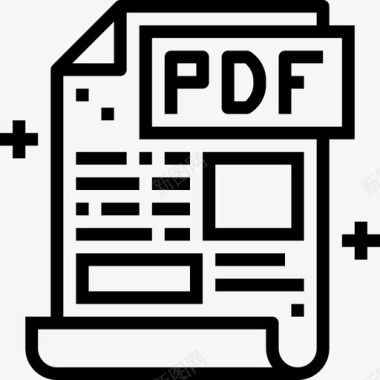 pdf模板Pdf文件和文件43线性图标图标