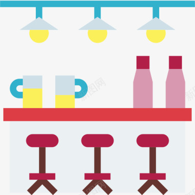 公寓酒吧晚餐2公寓图标图标