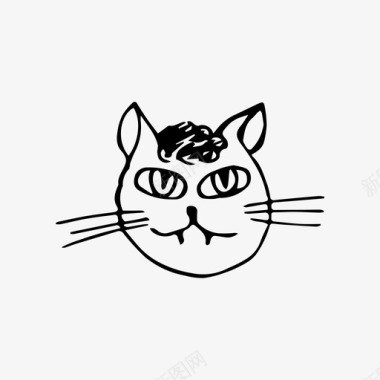 素描动物猫动物小猫图标图标