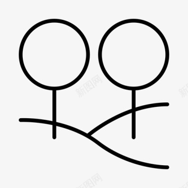 公共环境设计树木生态环境图标图标