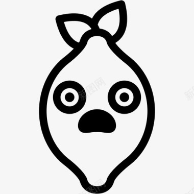 西柚柠檬震惊表情情绪图标图标