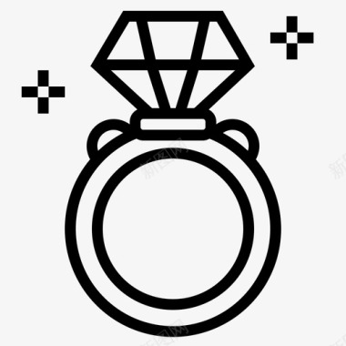 钻石戒指珠宝礼物图标图标