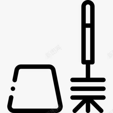 马桶刷浴室42线性图标图标