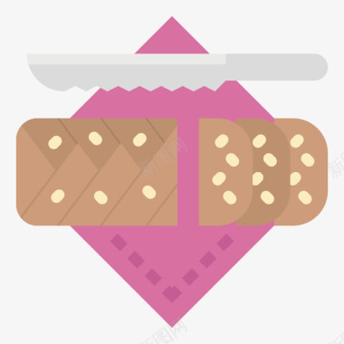 奶油酥饼八月面包店3号平铺图标图标