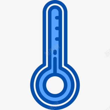 温度计能源生态学4蓝色图标图标