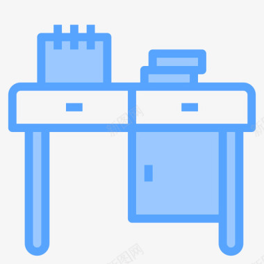 办公桌家具装饰6蓝色图标图标