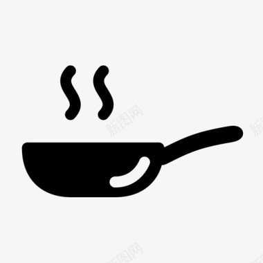 带烟煎锅烹饪煎蛋图标图标