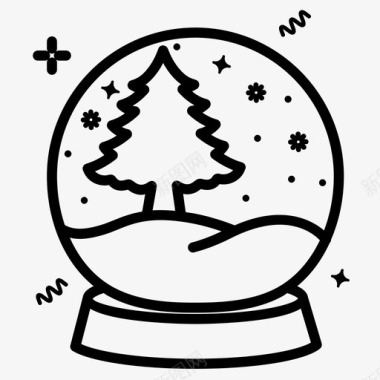 雪球圣诞装饰图标图标
