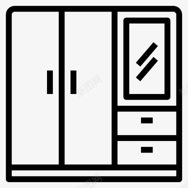 衣柜家具装饰8直线型图标图标
