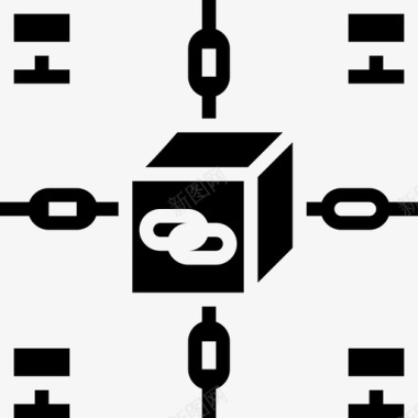 网络区块链28实心图标图标