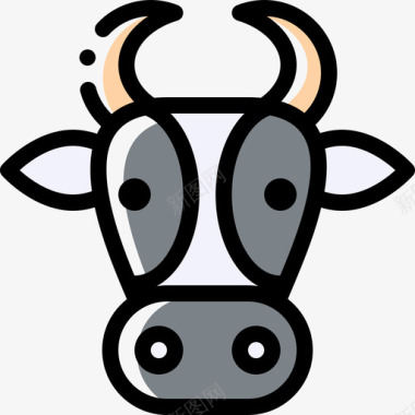 奶牛荷兰32颜色省略图标图标