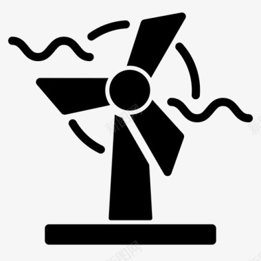 风车能量绿色图标图标