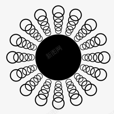 玄幻花朵太阳装饰品灿烂的太阳图标图标