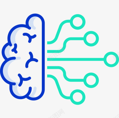 烹制大脑大脑人工智能50轮廓颜色图标图标