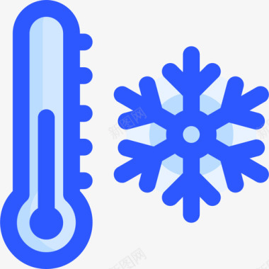 温度计冬季100蓝色图标图标