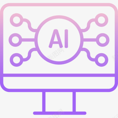 智能人工人工智能53轮廓梯度图标图标