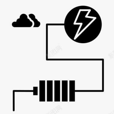 电力电网电性电池充电图标图标