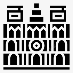 圣母院大教堂圣母院大教堂建筑地标图标高清图片