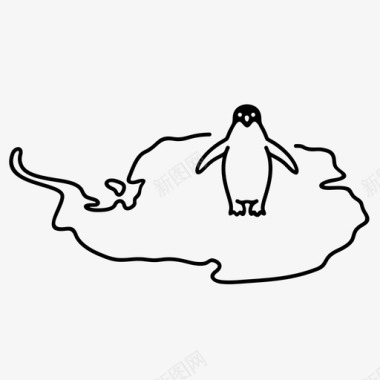 南极洲大陆企鹅图标图标