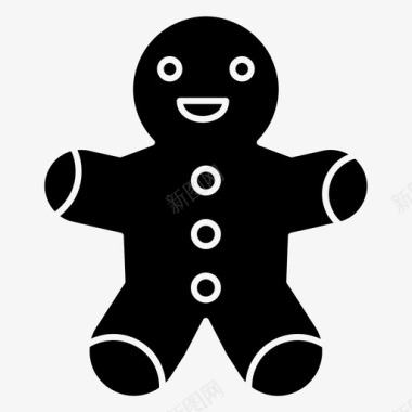 姜饼人庆祝活动圣诞饼干图标图标