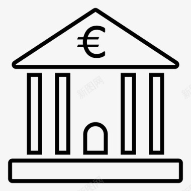 欧元图标欧元银行经济投资图标图标