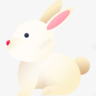 复活节兔子复活节第12天彩色图标图标