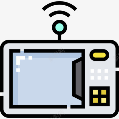 烹饪智能家居12线性颜色图标图标